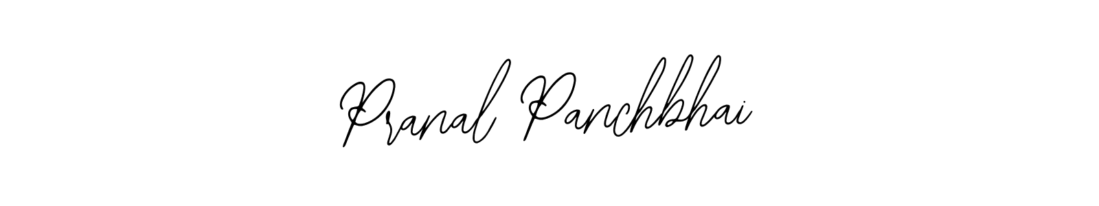How to make Pranal Panchbhai name signature. Use Bearetta-2O07w style for creating short signs online. This is the latest handwritten sign. Pranal Panchbhai signature style 12 images and pictures png