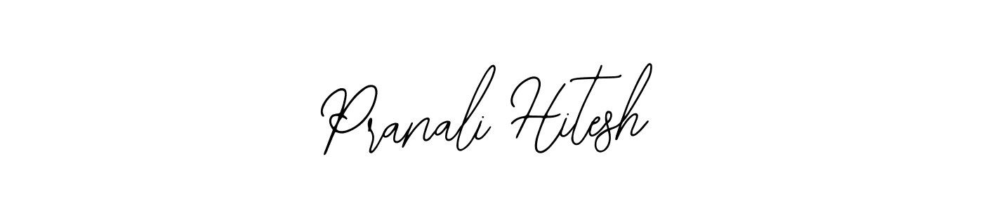 The best way (Bearetta-2O07w) to make a short signature is to pick only two or three words in your name. The name Pranali Hitesh include a total of six letters. For converting this name. Pranali Hitesh signature style 12 images and pictures png