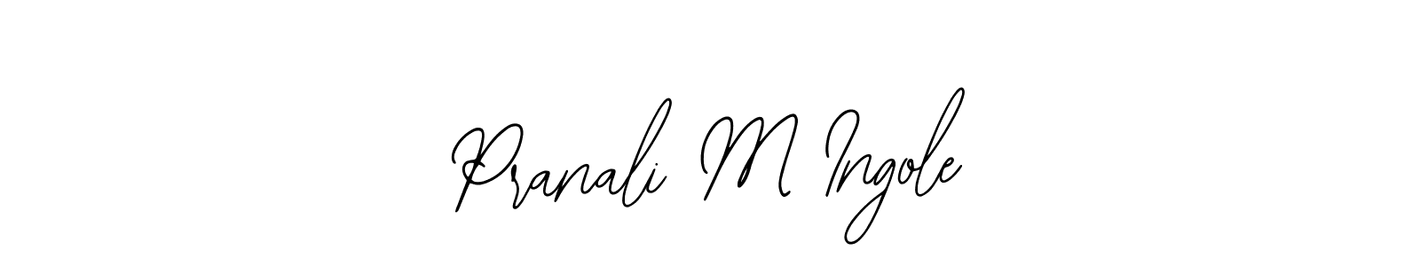 This is the best signature style for the Pranali M Ingole name. Also you like these signature font (Bearetta-2O07w). Mix name signature. Pranali M Ingole signature style 12 images and pictures png