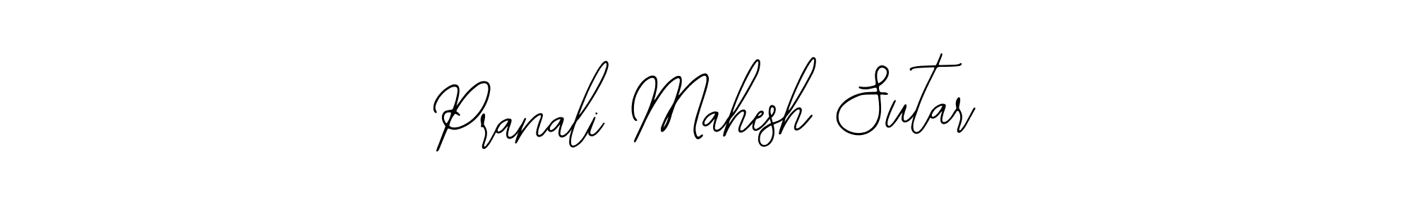 The best way (Bearetta-2O07w) to make a short signature is to pick only two or three words in your name. The name Pranali Mahesh Sutar include a total of six letters. For converting this name. Pranali Mahesh Sutar signature style 12 images and pictures png