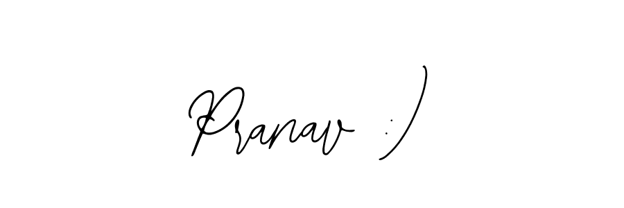 Use a signature maker to create a handwritten signature online. With this signature software, you can design (Bearetta-2O07w) your own signature for name Pranav :). Pranav :) signature style 12 images and pictures png