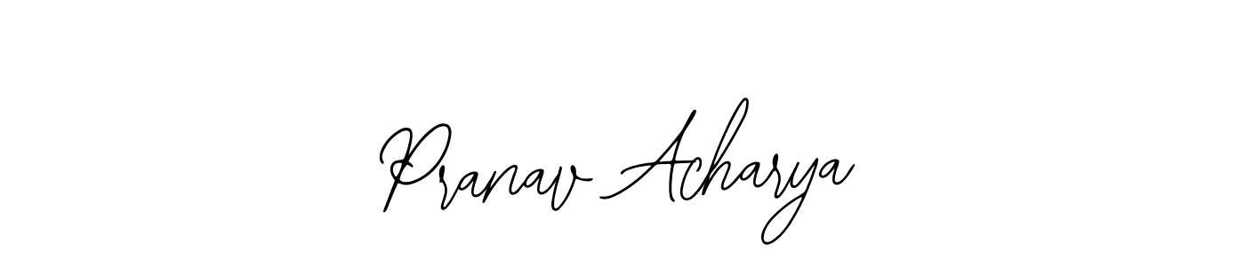 Also You can easily find your signature by using the search form. We will create Pranav Acharya name handwritten signature images for you free of cost using Bearetta-2O07w sign style. Pranav Acharya signature style 12 images and pictures png