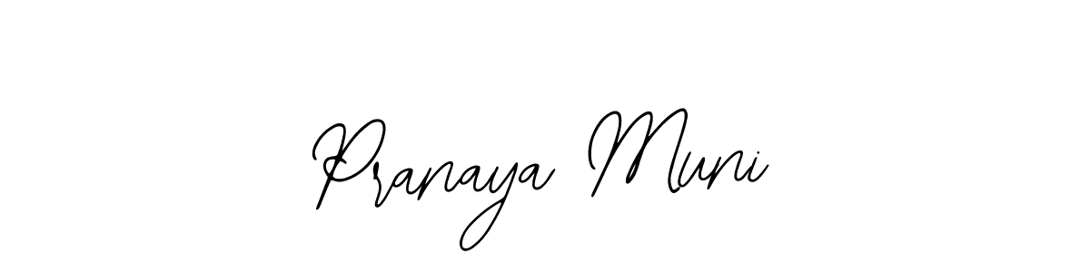 How to make Pranaya Muni name signature. Use Bearetta-2O07w style for creating short signs online. This is the latest handwritten sign. Pranaya Muni signature style 12 images and pictures png