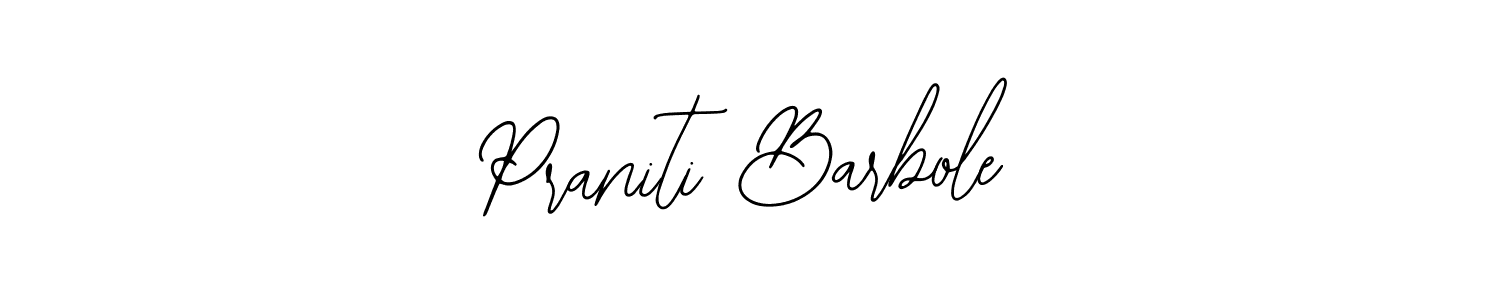 How to make Praniti Barbole name signature. Use Bearetta-2O07w style for creating short signs online. This is the latest handwritten sign. Praniti Barbole signature style 12 images and pictures png