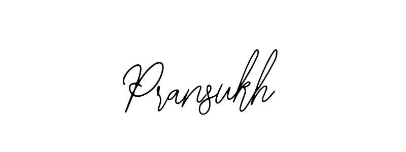 How to make Pransukh name signature. Use Bearetta-2O07w style for creating short signs online. This is the latest handwritten sign. Pransukh signature style 12 images and pictures png