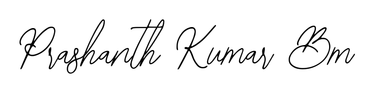 Get an exclusive digital autograph for Prashanth Kumar Bm. The Bearetta-2O07w typeface captures the charm of real penmanship on paper. Prashanth Kumar Bm signature style 12 images and pictures png