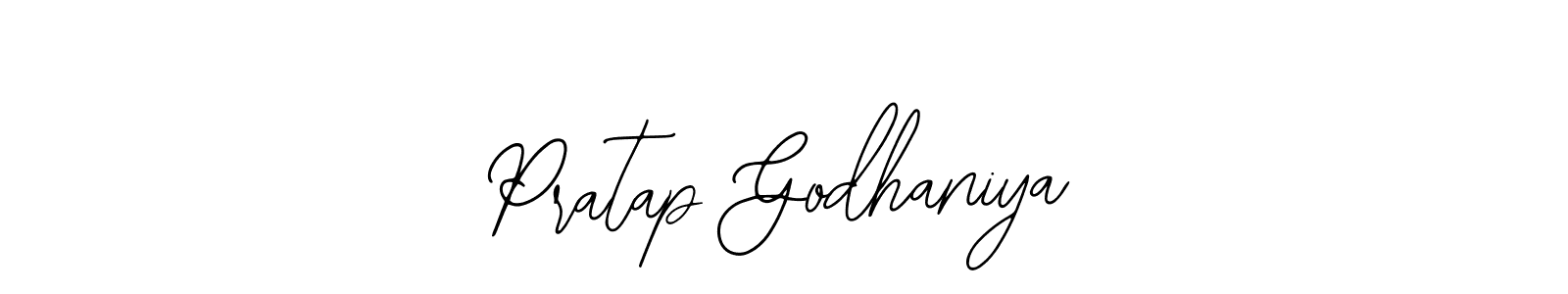 Use a signature maker to create a handwritten signature online. With this signature software, you can design (Bearetta-2O07w) your own signature for name Pratap Godhaniya. Pratap Godhaniya signature style 12 images and pictures png