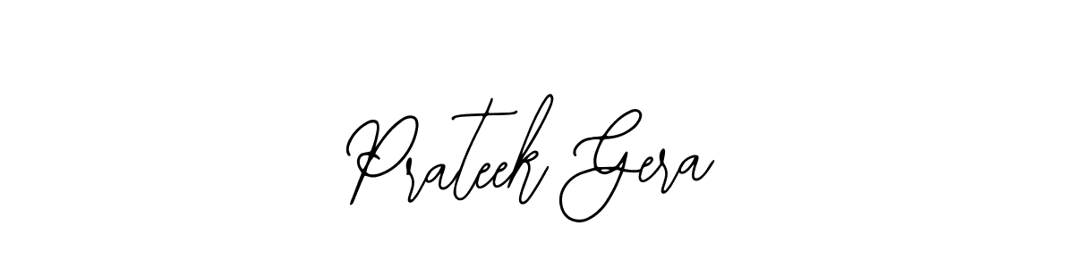 How to make Prateek Gera name signature. Use Bearetta-2O07w style for creating short signs online. This is the latest handwritten sign. Prateek Gera signature style 12 images and pictures png