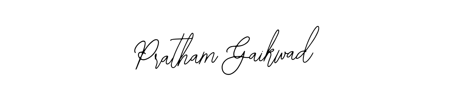 You should practise on your own different ways (Bearetta-2O07w) to write your name (Pratham Gaikwad) in signature. don't let someone else do it for you. Pratham Gaikwad signature style 12 images and pictures png