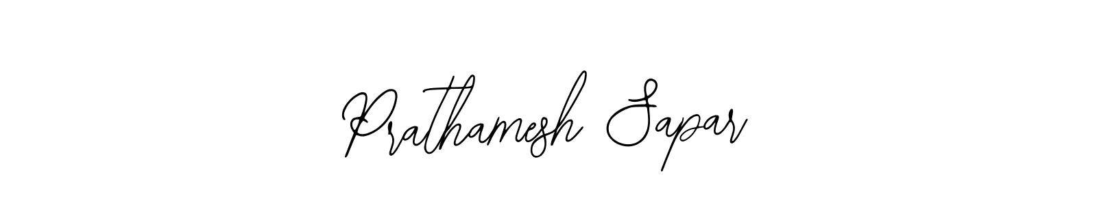 How to make Prathamesh Sapar name signature. Use Bearetta-2O07w style for creating short signs online. This is the latest handwritten sign. Prathamesh Sapar signature style 12 images and pictures png