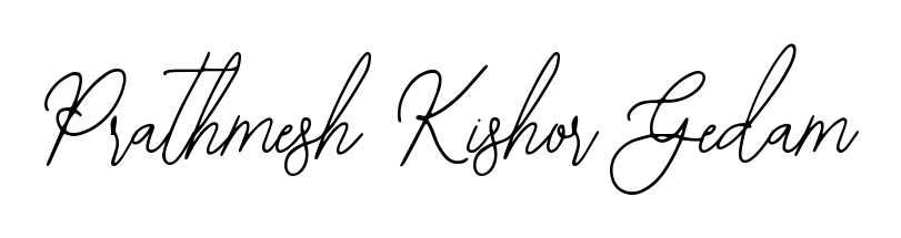 Looking for an artistic signature for Prathmesh Kishor Gedam? The Bearetta-2O07w calligraphy style gives a sophisticated flow suitable for business cards and emails. Prathmesh Kishor Gedam signature style 12 images and pictures png