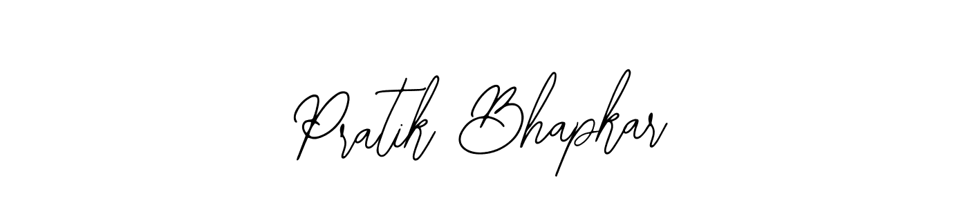 The best way (Bearetta-2O07w) to make a short signature is to pick only two or three words in your name. The name Pratik Bhapkar include a total of six letters. For converting this name. Pratik Bhapkar signature style 12 images and pictures png