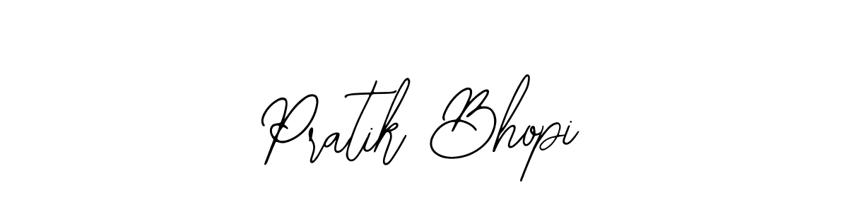 How to make Pratik Bhopi name signature. Use Bearetta-2O07w style for creating short signs online. This is the latest handwritten sign. Pratik Bhopi signature style 12 images and pictures png