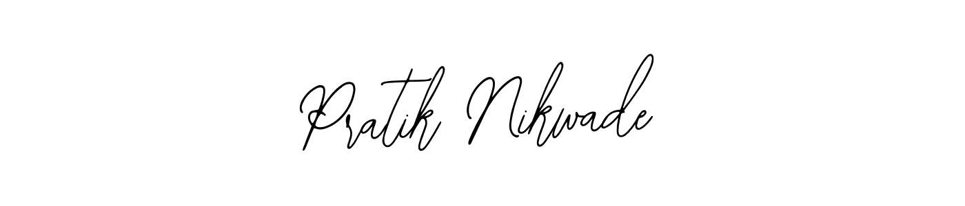 The best way (Bearetta-2O07w) to make a short signature is to pick only two or three words in your name. The name Pratik Nikwade include a total of six letters. For converting this name. Pratik Nikwade signature style 12 images and pictures png