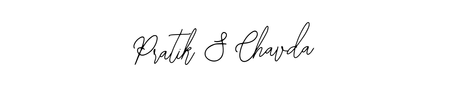 Also You can easily find your signature by using the search form. We will create Pratik S Chavda name handwritten signature images for you free of cost using Bearetta-2O07w sign style. Pratik S Chavda signature style 12 images and pictures png