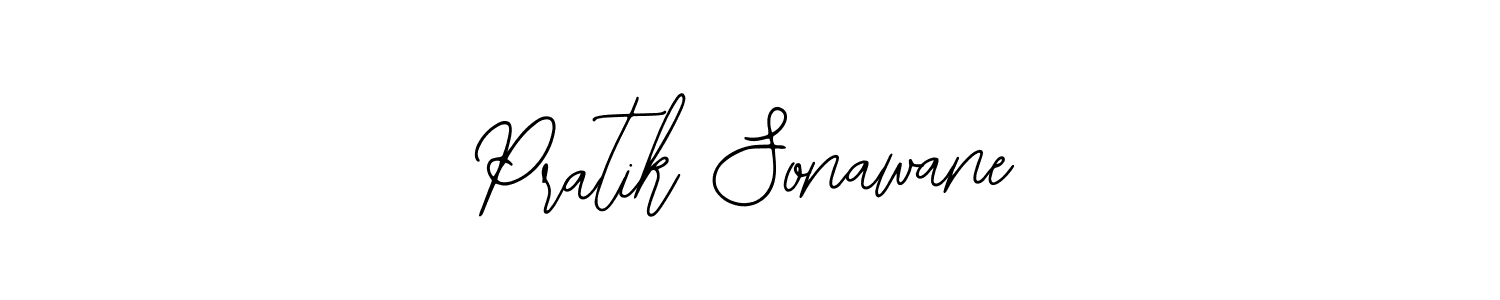 How to make Pratik Sonawane name signature. Use Bearetta-2O07w style for creating short signs online. This is the latest handwritten sign. Pratik Sonawane signature style 12 images and pictures png