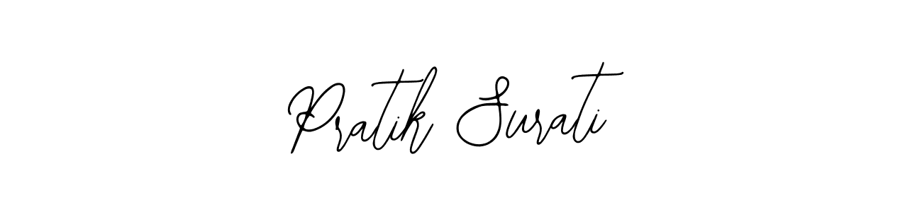How to make Pratik Surati name signature. Use Bearetta-2O07w style for creating short signs online. This is the latest handwritten sign. Pratik Surati signature style 12 images and pictures png