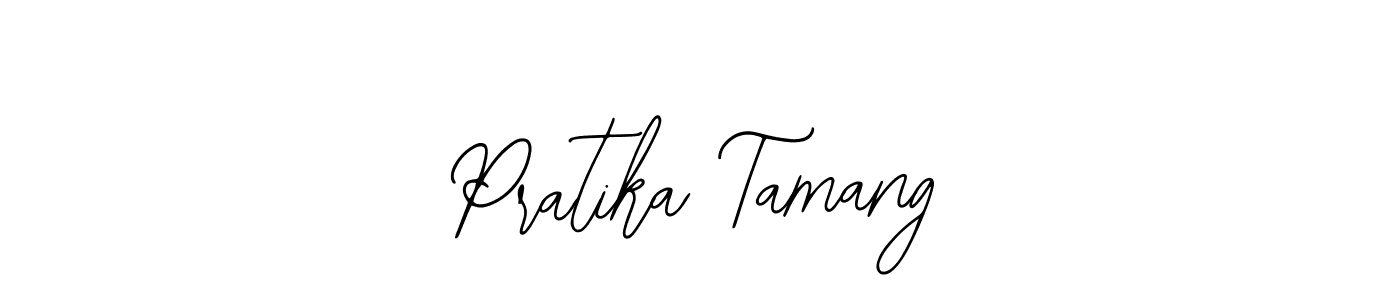 You should practise on your own different ways (Bearetta-2O07w) to write your name (Pratika Tamang) in signature. don't let someone else do it for you. Pratika Tamang signature style 12 images and pictures png