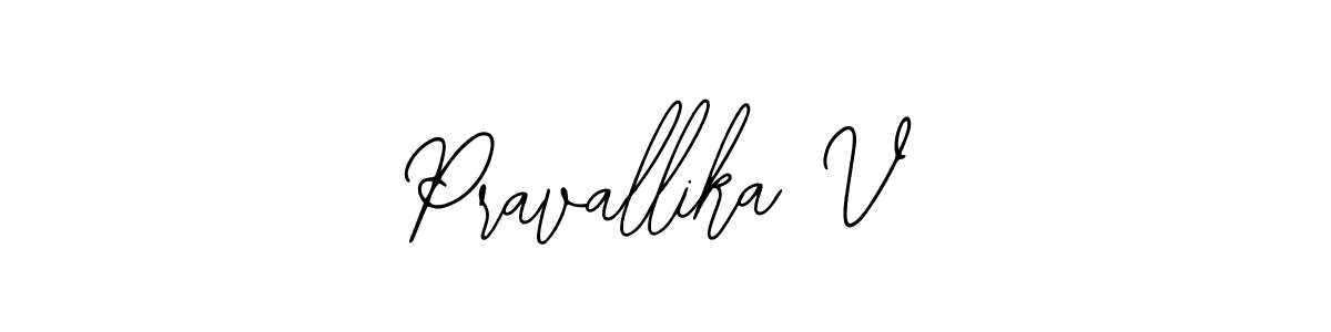 Bearetta-2O07w is a professional signature style that is perfect for those who want to add a touch of class to their signature. It is also a great choice for those who want to make their signature more unique. Get Pravallika V name to fancy signature for free. Pravallika V signature style 12 images and pictures png