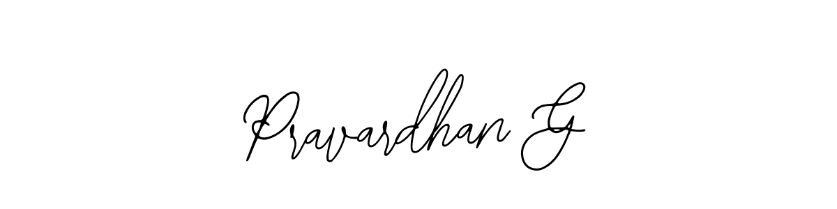 How to make Pravardhan G name signature. Use Bearetta-2O07w style for creating short signs online. This is the latest handwritten sign. Pravardhan G signature style 12 images and pictures png