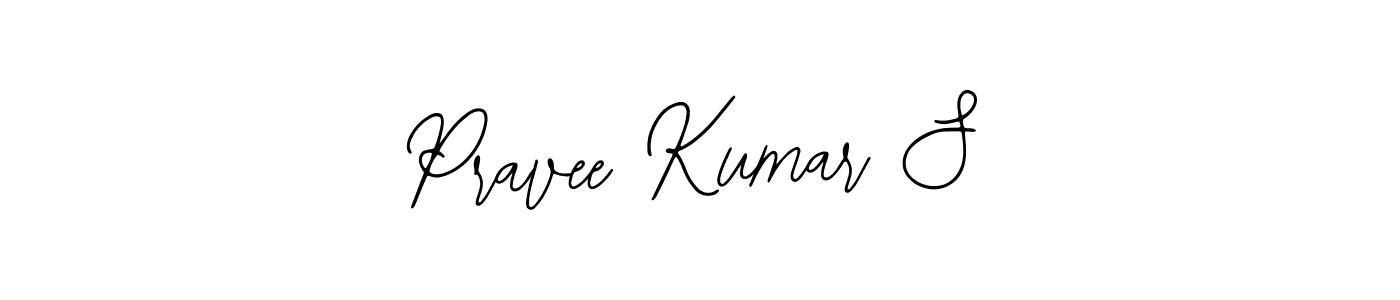 How to make Pravee Kumar S name signature. Use Bearetta-2O07w style for creating short signs online. This is the latest handwritten sign. Pravee Kumar S signature style 12 images and pictures png