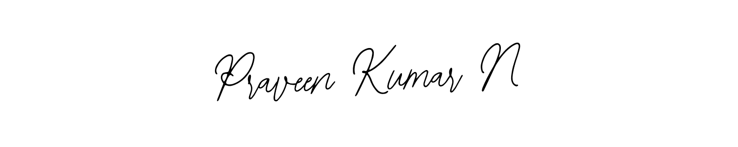 How to make Praveen Kumar N signature? Bearetta-2O07w is a professional autograph style. Create handwritten signature for Praveen Kumar N name. Praveen Kumar N signature style 12 images and pictures png