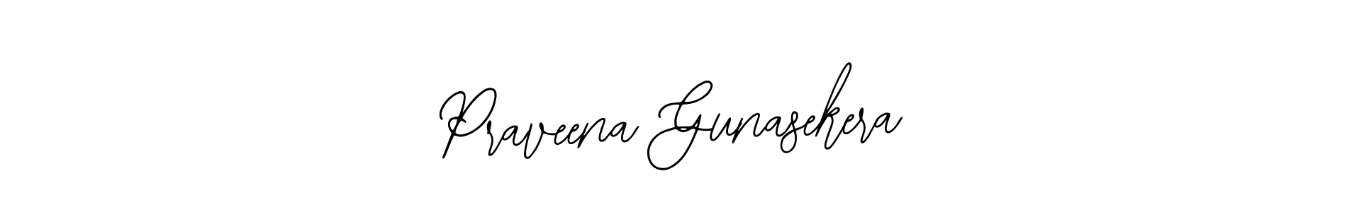 How to make Praveena Gunasekera name signature. Use Bearetta-2O07w style for creating short signs online. This is the latest handwritten sign. Praveena Gunasekera signature style 12 images and pictures png