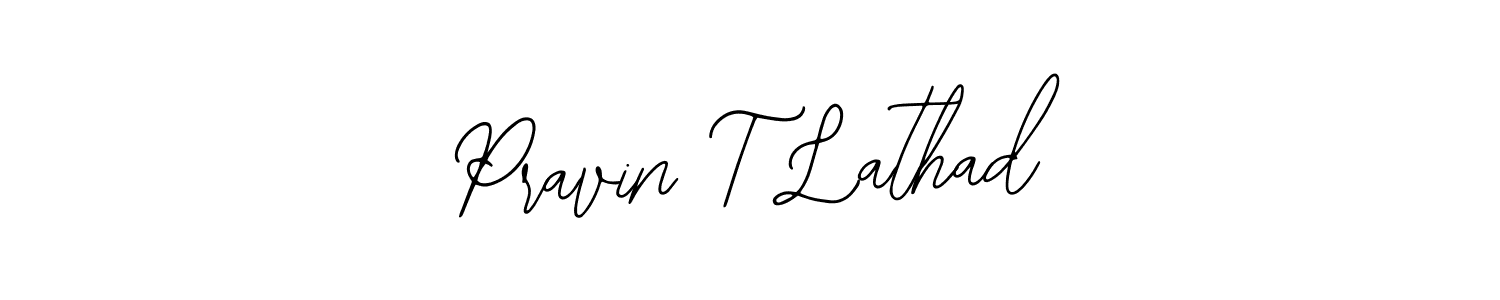 Bearetta-2O07w is a professional signature style that is perfect for those who want to add a touch of class to their signature. It is also a great choice for those who want to make their signature more unique. Get Pravin T Lathad name to fancy signature for free. Pravin T Lathad signature style 12 images and pictures png