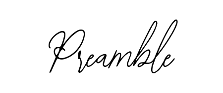 A stylish, flowing autograph style designed for name Preamble using Bearetta-2O07w typography. Perfect for digital creative projects. Preamble signature style 12 images and pictures png