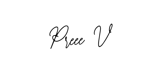 How to make Preee V name signature. Use Bearetta-2O07w style for creating short signs online. This is the latest handwritten sign. Preee V signature style 12 images and pictures png