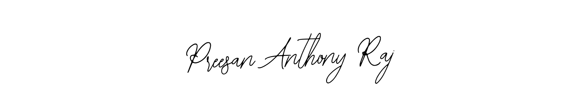 How to make Preesan Anthony Raj name signature. Use Bearetta-2O07w style for creating short signs online. This is the latest handwritten sign. Preesan Anthony Raj signature style 12 images and pictures png