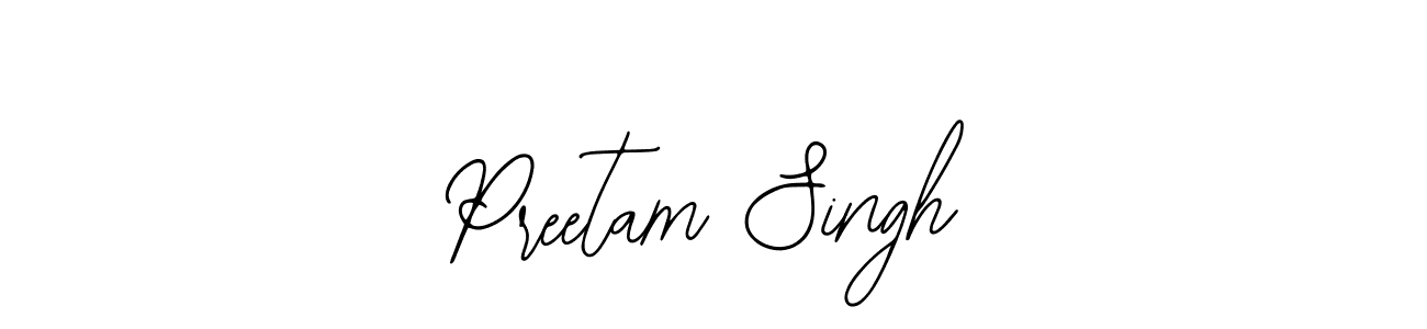 How to make Preetam Singh name signature. Use Bearetta-2O07w style for creating short signs online. This is the latest handwritten sign. Preetam Singh signature style 12 images and pictures png