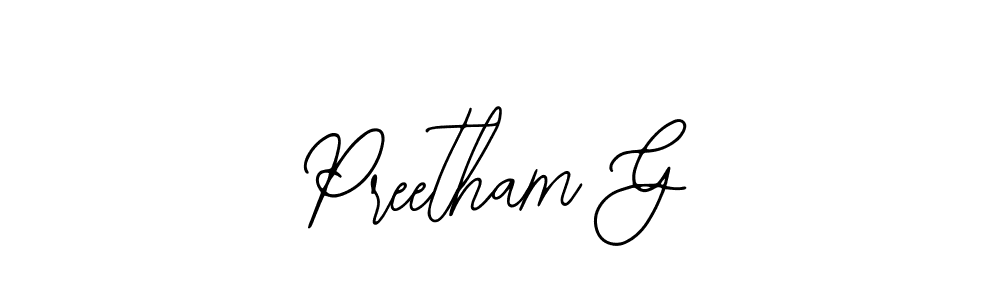 Create a beautiful signature design for name Preetham G. With this signature (Bearetta-2O07w) fonts, you can make a handwritten signature for free. Preetham G signature style 12 images and pictures png