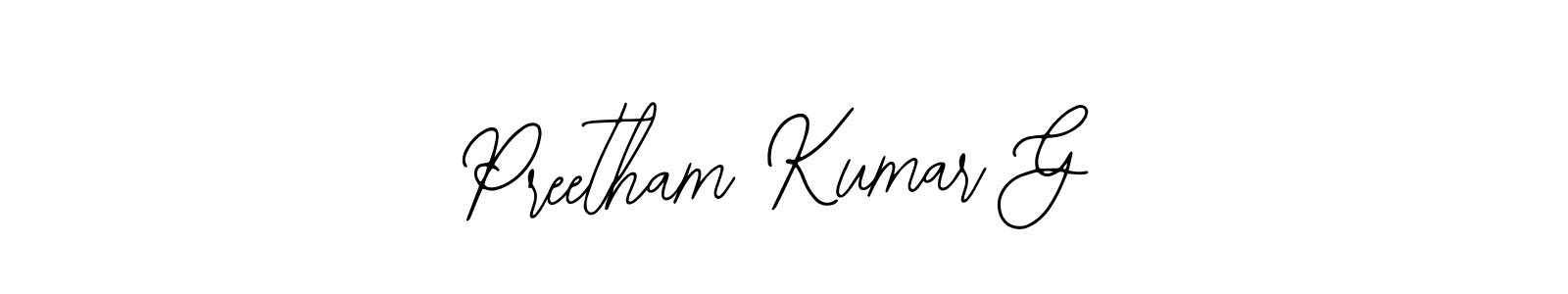 You can use this online signature creator to create a handwritten signature for the name Preetham Kumar G. This is the best online autograph maker. Preetham Kumar G signature style 12 images and pictures png