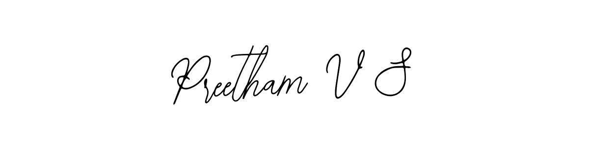 You should practise on your own different ways (Bearetta-2O07w) to write your name (Preetham V S) in signature. don't let someone else do it for you. Preetham V S signature style 12 images and pictures png