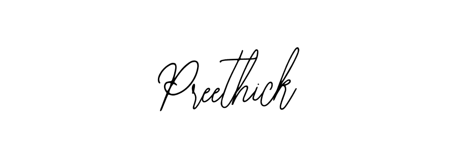 if you are searching for the best signature style for your name Preethick. so please give up your signature search. here we have designed multiple signature styles  using Bearetta-2O07w. Preethick signature style 12 images and pictures png