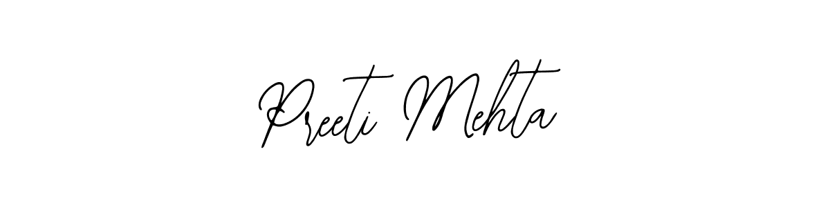 How to make Preeti Mehta name signature. Use Bearetta-2O07w style for creating short signs online. This is the latest handwritten sign. Preeti Mehta signature style 12 images and pictures png