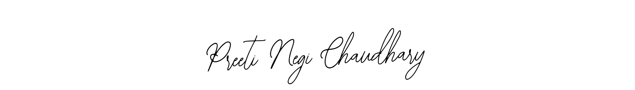How to make Preeti Negi Chaudhary name signature. Use Bearetta-2O07w style for creating short signs online. This is the latest handwritten sign. Preeti Negi Chaudhary signature style 12 images and pictures png