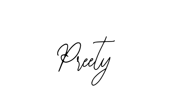 Use a signature maker to create a handwritten signature online. With this signature software, you can design (Bearetta-2O07w) your own signature for name Preety. Preety signature style 12 images and pictures png