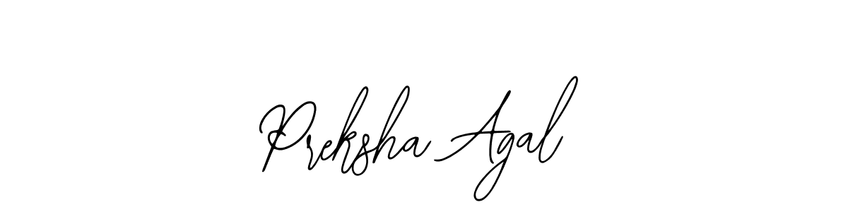 How to make Preksha Agal name signature. Use Bearetta-2O07w style for creating short signs online. This is the latest handwritten sign. Preksha Agal signature style 12 images and pictures png