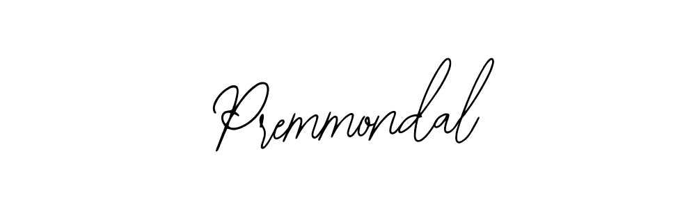 How to make Premmondal name signature. Use Bearetta-2O07w style for creating short signs online. This is the latest handwritten sign. Premmondal signature style 12 images and pictures png