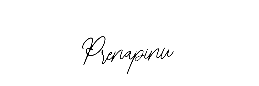 Use a signature maker to create a handwritten signature online. With this signature software, you can design (Bearetta-2O07w) your own signature for name Prenapinu. Prenapinu signature style 12 images and pictures png