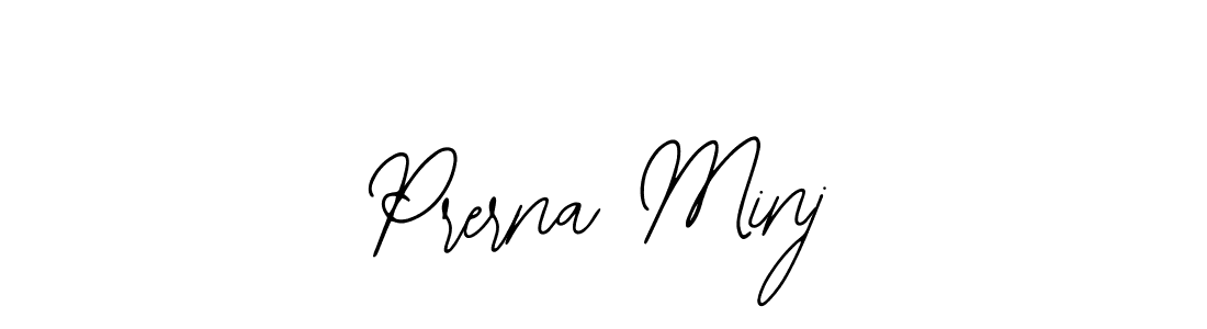 Also You can easily find your signature by using the search form. We will create Prerna Minj name handwritten signature images for you free of cost using Bearetta-2O07w sign style. Prerna Minj signature style 12 images and pictures png