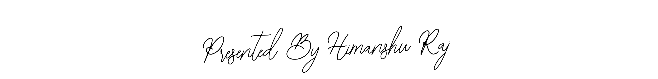 if you are searching for the best signature style for your name Presented By Himanshu Raj. so please give up your signature search. here we have designed multiple signature styles  using Bearetta-2O07w. Presented By Himanshu Raj signature style 12 images and pictures png