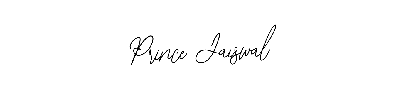 How to make Prince Jaiswal name signature. Use Bearetta-2O07w style for creating short signs online. This is the latest handwritten sign. Prince Jaiswal signature style 12 images and pictures png