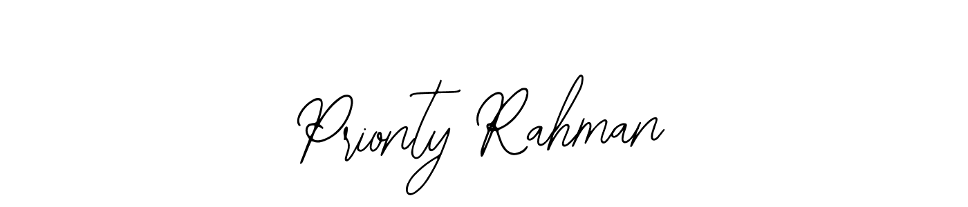 Design your own signature with our free online signature maker. With this signature software, you can create a handwritten (Bearetta-2O07w) signature for name Prionty Rahman. Prionty Rahman signature style 12 images and pictures png