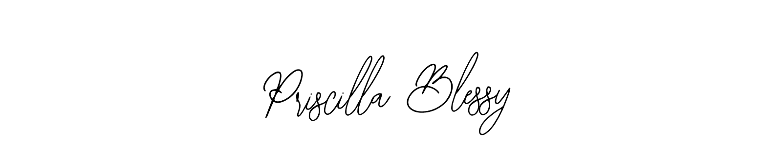 How to make Priscilla Blessy name signature. Use Bearetta-2O07w style for creating short signs online. This is the latest handwritten sign. Priscilla Blessy signature style 12 images and pictures png