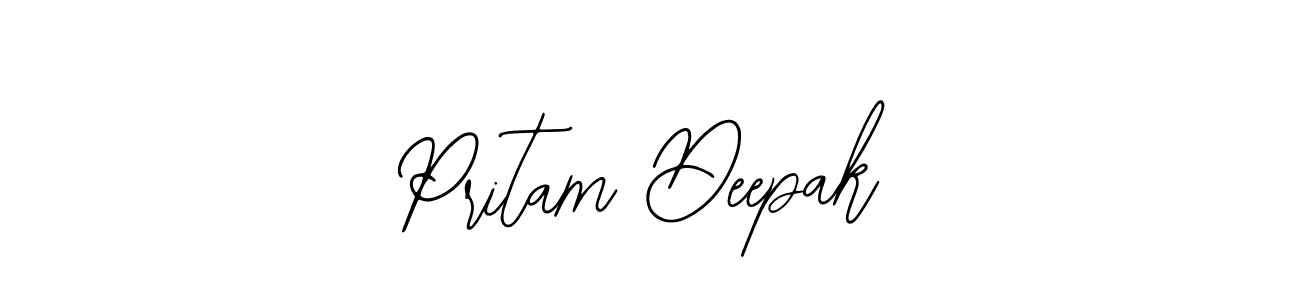 How to make Pritam Deepak name signature. Use Bearetta-2O07w style for creating short signs online. This is the latest handwritten sign. Pritam Deepak signature style 12 images and pictures png