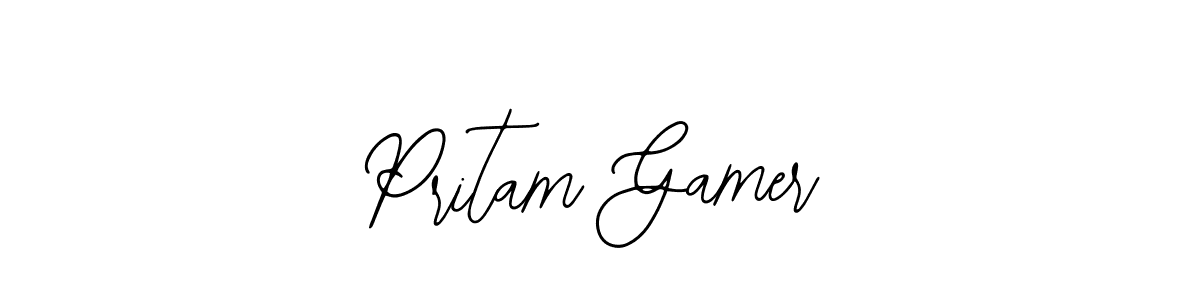 Design your own signature with our free online signature maker. With this signature software, you can create a handwritten (Bearetta-2O07w) signature for name Pritam Gamer. Pritam Gamer signature style 12 images and pictures png