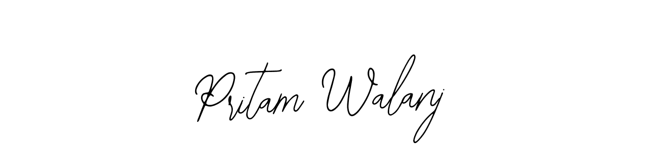 How to make Pritam Walanj name signature. Use Bearetta-2O07w style for creating short signs online. This is the latest handwritten sign. Pritam Walanj signature style 12 images and pictures png